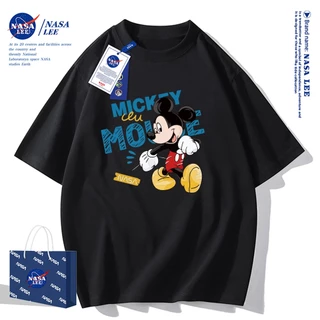 ✨สินค้าพร้อมส่ง✨เสื้อยืดคอกลมลายมิกกี้เมาส์ รุ่นใหม่ปี 2025 จาก NASA ผ้าฝ้าย 100% ทรงหลวม สไตล์วินเทจแบบอเมริกัน