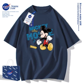 ✨สินค้าพร้อมส่ง✨เสื้อยืดคอกลมลายมิกกี้เมาส์ รุ่นใหม่ปี 2025 จาก NASA ผ้าฝ้าย 100% ทรงหลวม สไตล์วินเทจแบบอเมริกัน
