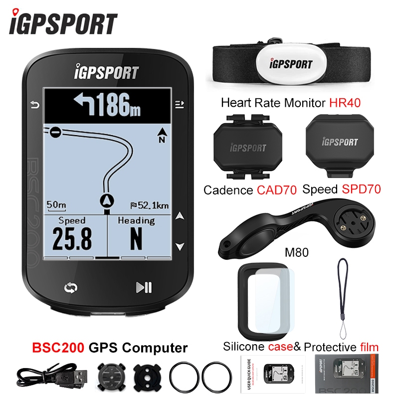 IGPSPORT BSC200 จักรยาน Speedometer ไร้สายกันน้ํา IPX7 ชาร์จจักรยานคอมพิวเตอร์ Speedometer GPS 2.5 นิ้วจอแสดงผล LCD บลูทูธ ANT + mtb มาตรวัดความเร็วแผนที่จักรยาน