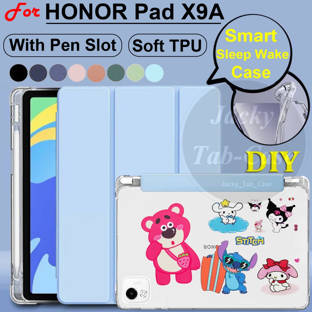 สําหรับ HONOR Pad X9a 11.5 นิ้ว 2025 DIY Matte Translucent Soft Leather Case, ELN2-W29 ELN2-W09 Wi-F