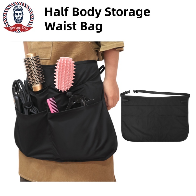 Four Pocket Half Body Storage Apron Beauty Storage Gardening Workwear ตัดผมสั้นเอวกระเป๋าเครื่องมือผ้ากันเปื้อน