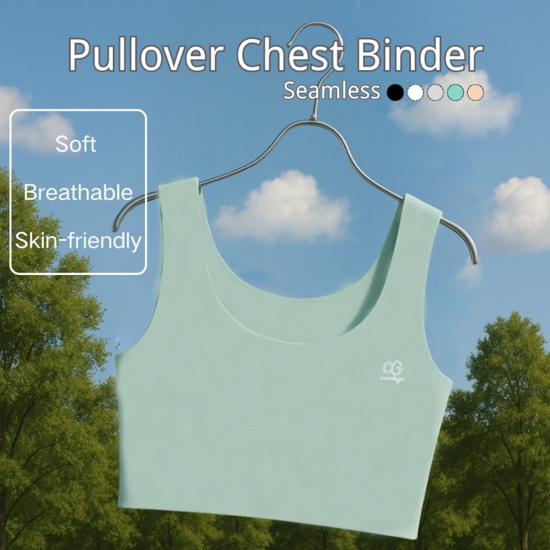 [6 สี] Janest Chest Binder Seamless Bra Binder Tomoth Sport Bra Chest Binder สําหรับผู้หญิงเสื้อสวมหัว Comforable และ Breathable