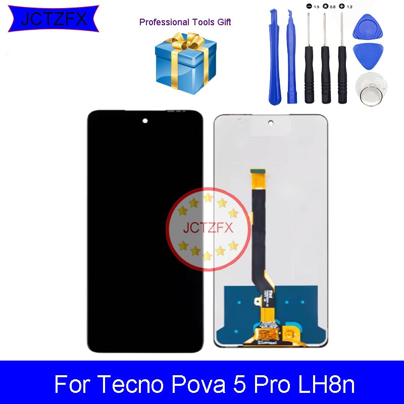 หน้าจอสัมผัส LCD สําหรับ Tecno Pova 5 Pro LH8n ด้านหน้า LCD 6.78 นิ้วอะไหล่