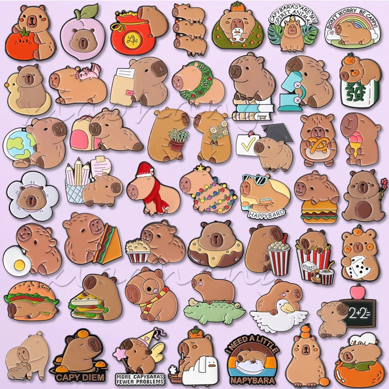 เข็มกลัด รูปการ์ตูนสัตว์น่ารัก Capybara ของขวัญสําหรับเพื่อน