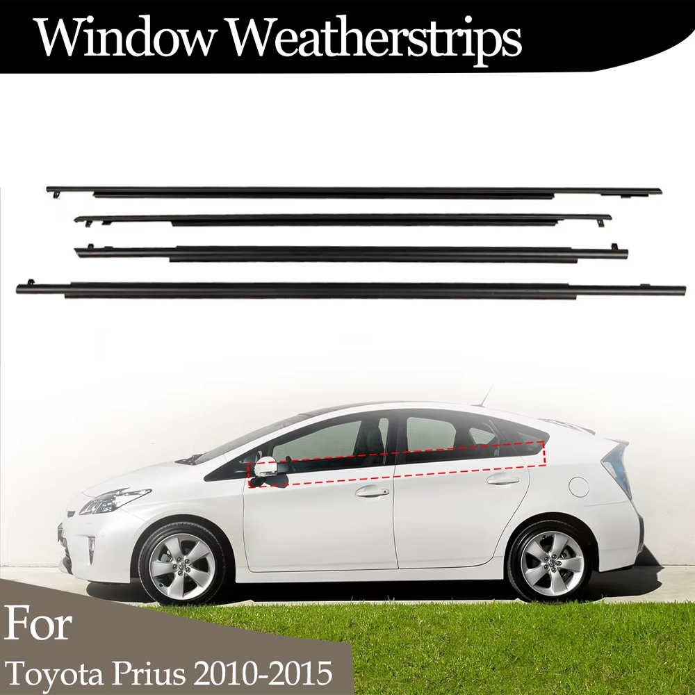 4pcs PRIUS คิ้วรีดน้ำประตู พรีอุส ZVW30 คิ้วรีดน้ำ ยางรีดนำ้ขอบกระจก ยางรีดนำ้ขอบกระจก ยางรีดน้ำ ยางรีดน้ำนอก OEM