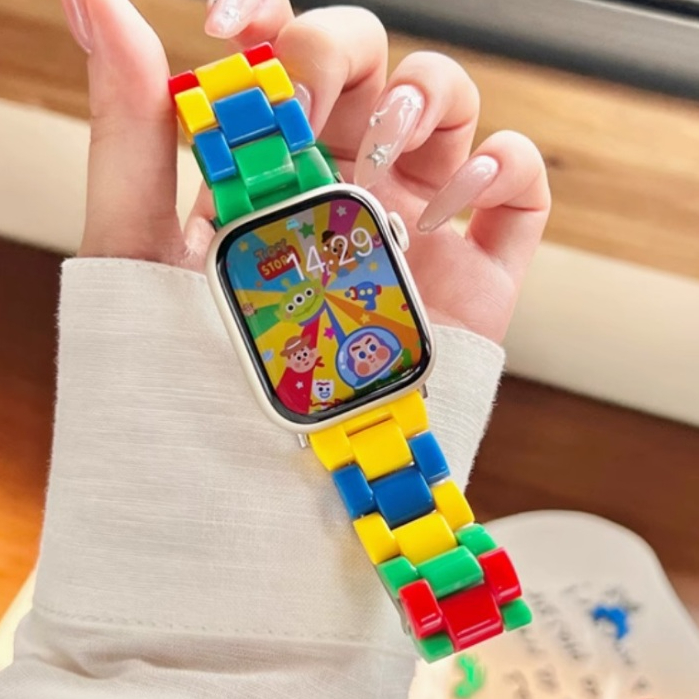 Building Block Plastic Strap Compatible For Amazfit bip 6 สาย Amazfit bip 5 Strap Adjustable Amazfit active 2 สาย Amazfit bip max / Amazfit balance 2 Strap Plastic GTS 4,GTS 4 mini, gts 2 mini, bip 6 Strap Gts2, gts3,,gts4, 3 u pro , Amazfit GTR 4 สาย