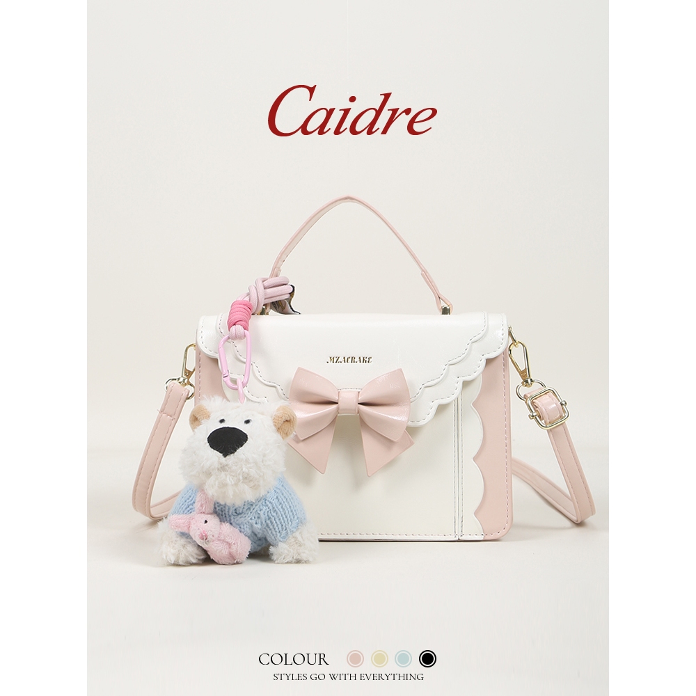 Caidre Bowknot Organ Bag Shoulder Messenger Bag Female Portable Small Square Bag