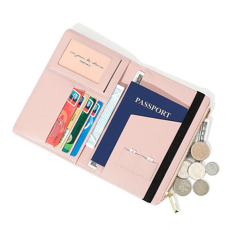 ซิปรูดบัตรป้องกันการโจรกรรม RFID พร้อมแพ็คเกจเอกสาร visa, ที่ใส่หนังสือเดินทางสําหรับเดินทางมัลติฟังก์ชั่นความจุขนาดใหญ่