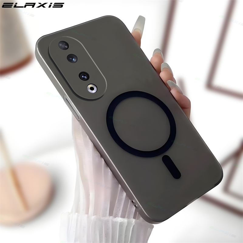 ELAXIS แม่เหล็กชาร์จไร้สายปลอกสําหรับ Honor 90 5G เคสโทรศัพท์กันกระแทก Matte Slim Frosted โปร่งแสงปกหลัง ES037 ราคา ถูกที่สุด ดีลบีเคเค แกลเลอรีภาพที่ 2