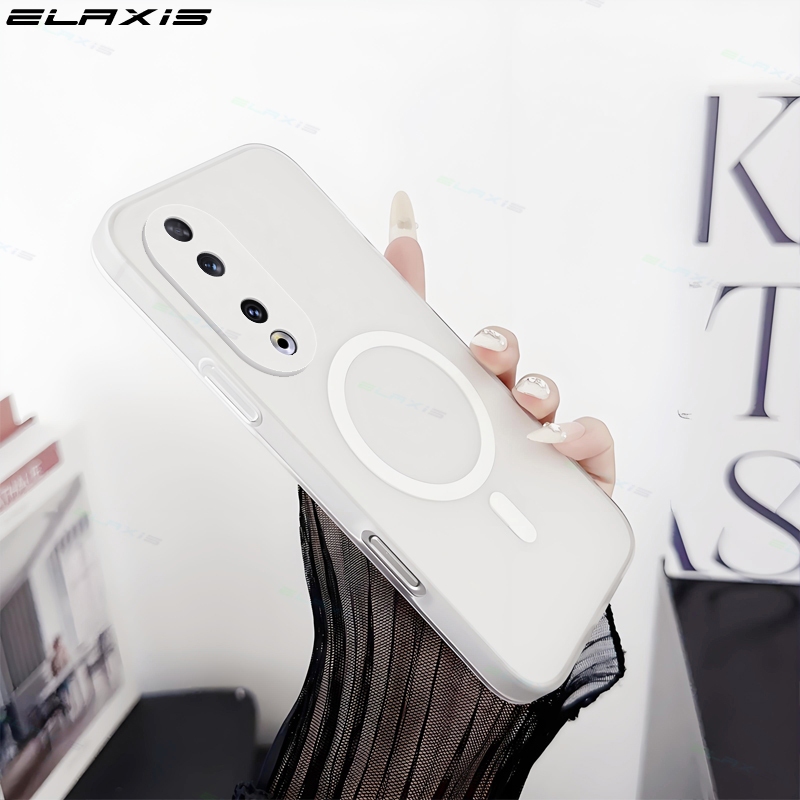 ELAXIS แม่เหล็กชาร์จไร้สายปลอกสําหรับ Honor 90 5G เคสโทรศัพท์กันกระแทก Matte Slim Frosted โปร่งแสงปกหลัง ES037 ราคา ถูกที่สุด ดีลบีเคเค แกลเลอรีภาพที่ 4