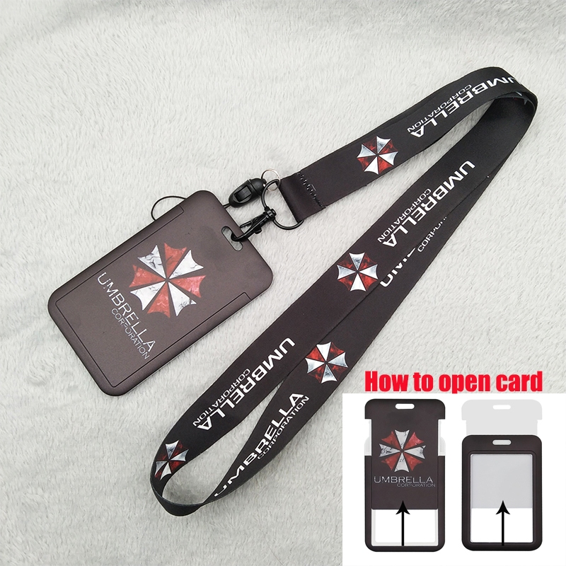 Resident Evil ID Tag Holder, เชือกเส้นเล็กคอ, สายรัดโทรศัพท์มือถือสําหรับ KeyChain & ID Badge Case Card Anti-Lost Sling