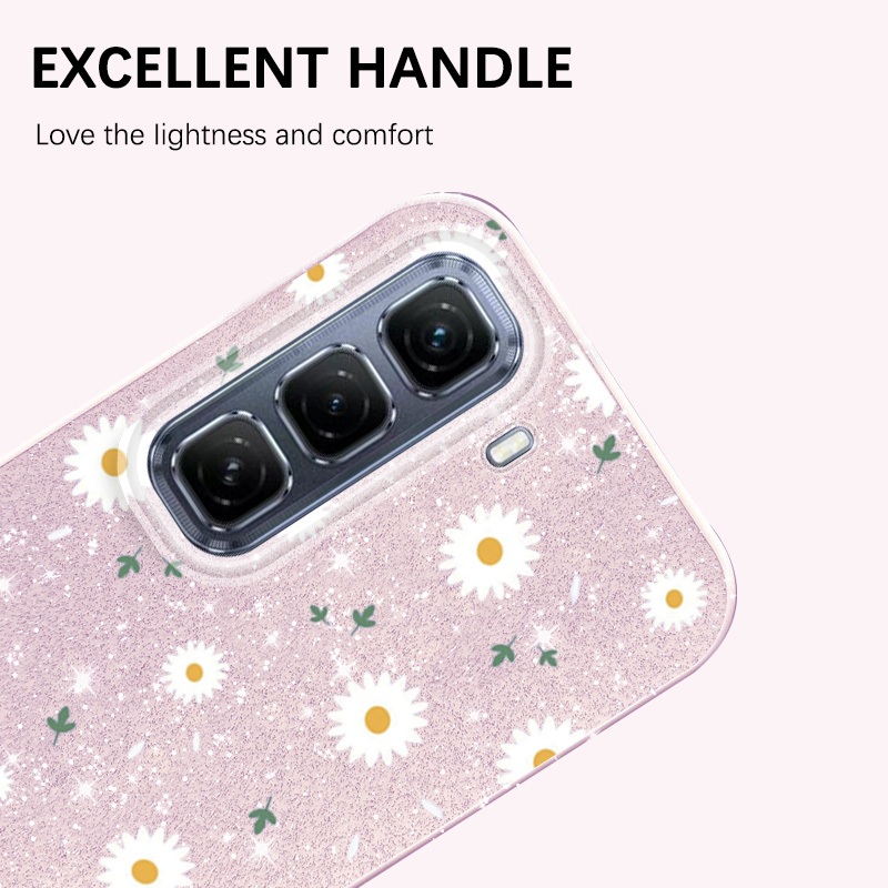 YBD เคสโทรศัพท์สําหรับ infinix Hot 60i Hot 60 Pro + Hot 50 Pro + X6726 X6728 X6728B X6885 X6886 Fine Sparkling Diamond ญี่ปุ่นและเกาหลี Daisy ดอกไม้ INS - รูปที่ 5
