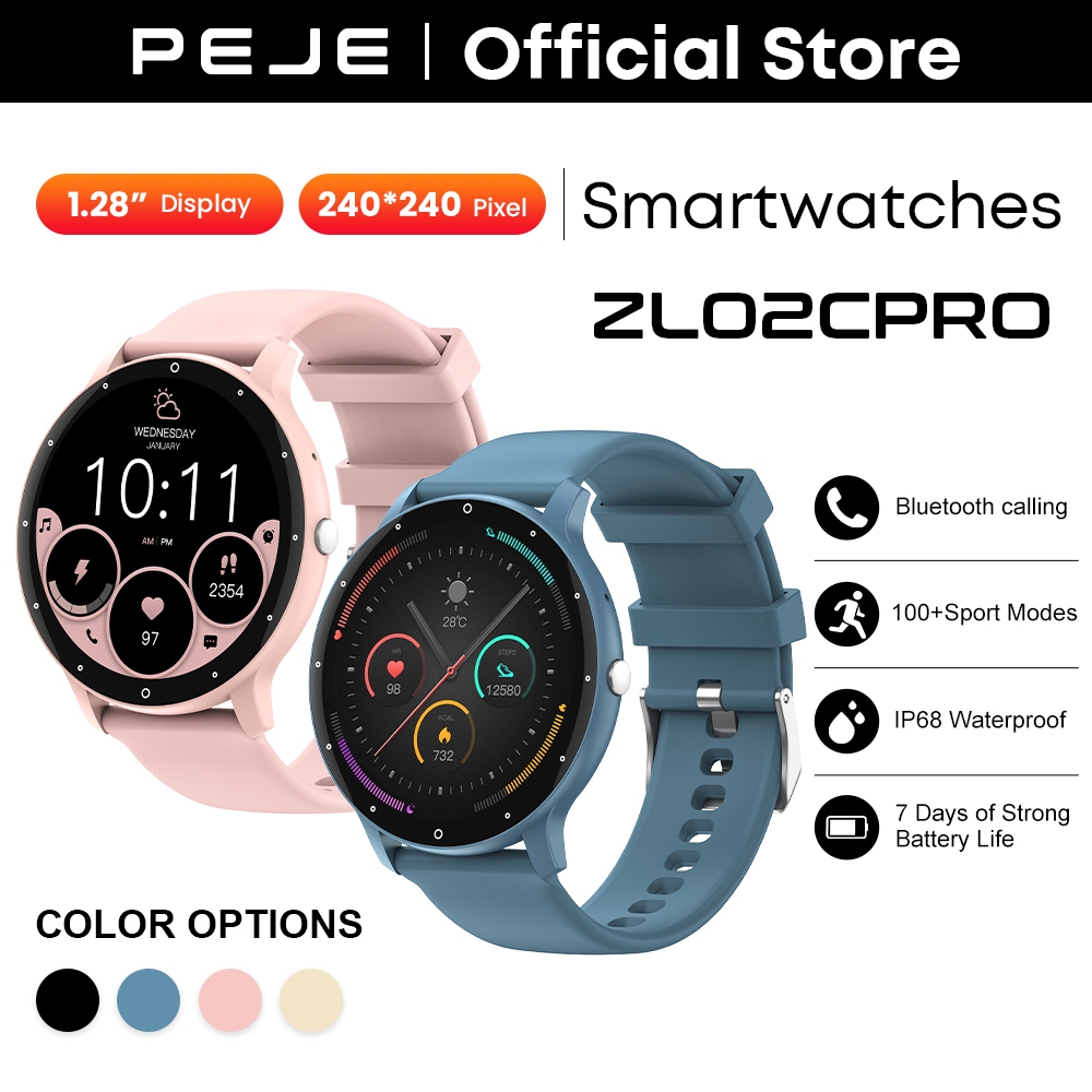 [PEJE ZL02CPRO] สมาร์ทวอทช์สําหรับผู้หญิงกันน้ําติดตามกิจกรรมกล้องระยะไกลหน้าจอสัมผัสทรงกลมเต็มรูปแบ