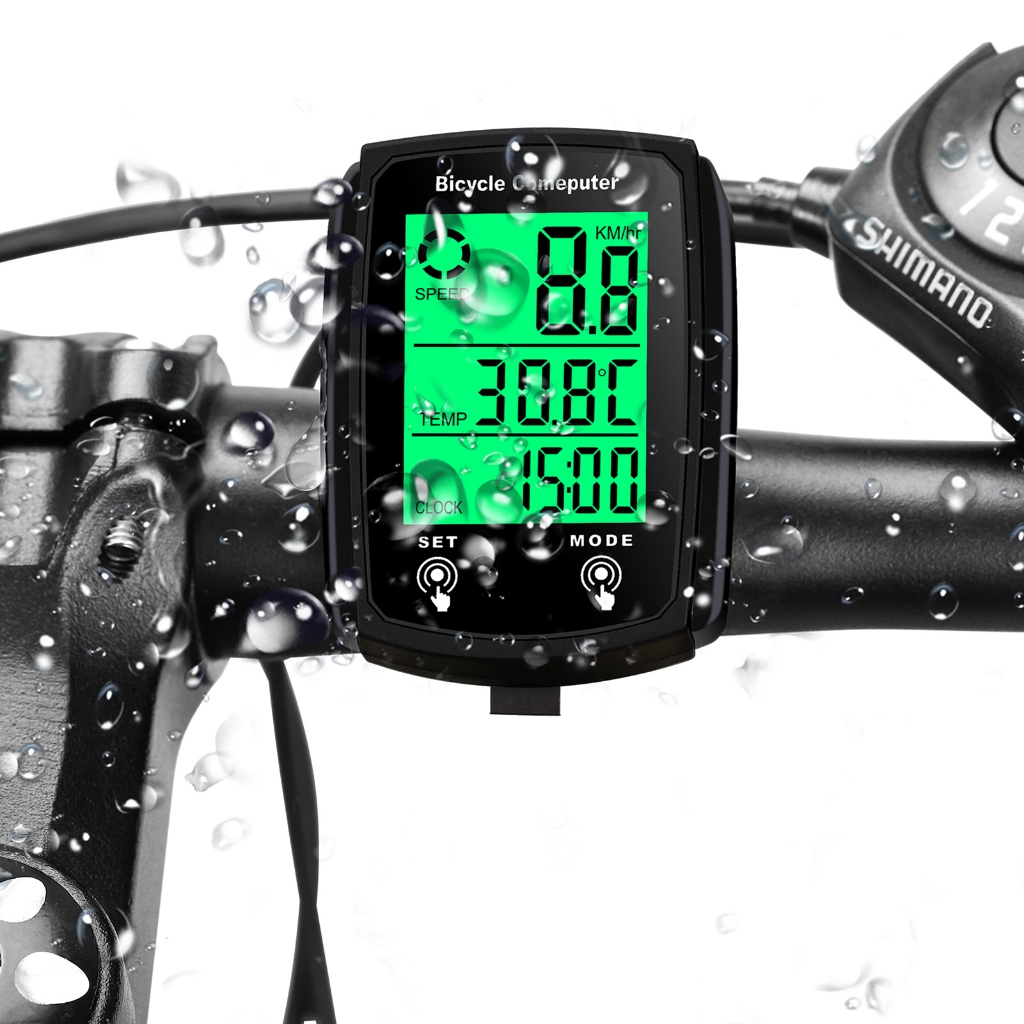 คอมพิวเตอร์จักรยานแบบมีสาย 19 ฟังก์ชั่น Touch Bike Speedometer เครื่องวัดระยะทางกันน้ําคอมพิวเตอร์จักรยานพร้อม Backlight - รูปที่ 3