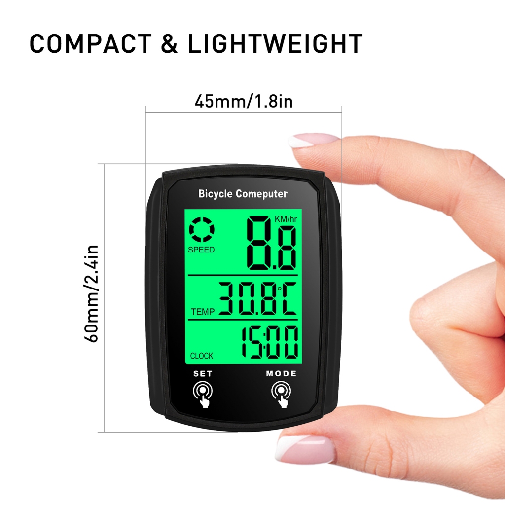 คอมพิวเตอร์จักรยานแบบมีสาย 19 ฟังก์ชั่น Touch Bike Speedometer เครื่องวัดระยะทางกันน้ําคอมพิวเตอร์จักรยานพร้อม Backlight - รูปที่ 2