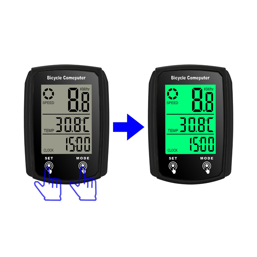 คอมพิวเตอร์จักรยานแบบมีสาย 19 ฟังก์ชั่น Touch Bike Speedometer เครื่องวัดระยะทางกันน้ําคอมพิวเตอร์จักรยานพร้อม Backlight - รูปที่ 7