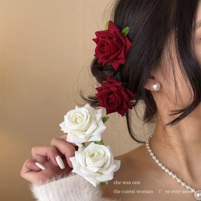 Poppy Flower Scrunchie ผ้ามัดผม Egg Flower Hairband