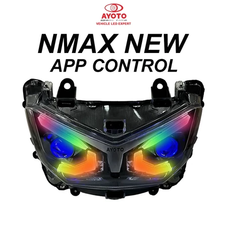 AYOTO LED NMAX V1 V2 HAEDLIGHT HEADLAMP ASSEMBLY BILED MATRIX DEMON EYES RGB บลูทูธ app ควบคุม