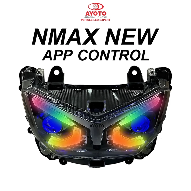 AYOTO LED NMAX V1 V2 HAEDLIGHT HEADLAMP ASSEMBLY BILED MATRIX DEMON EYES RGB บลูทูธ app ควบคุม