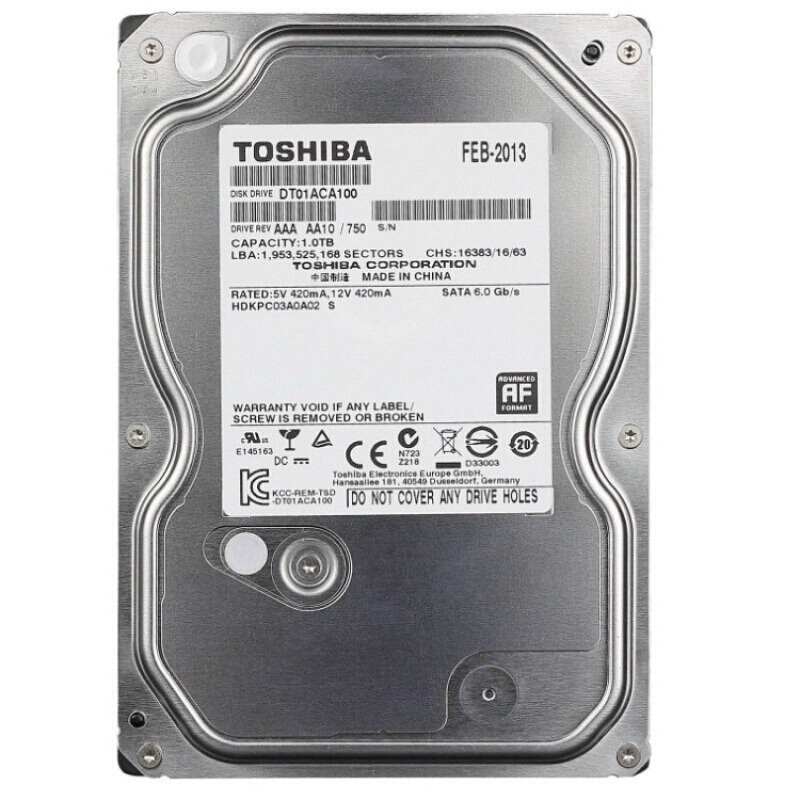 3.5 นิ้วเดสก์ท็อปฮาร์ดไดรฟ์ HDD 1T 2T 7200rpm 5400rpm SATA 3.0 6Gb/s HDD Toshiba DT01ACA100 DT02ABA2