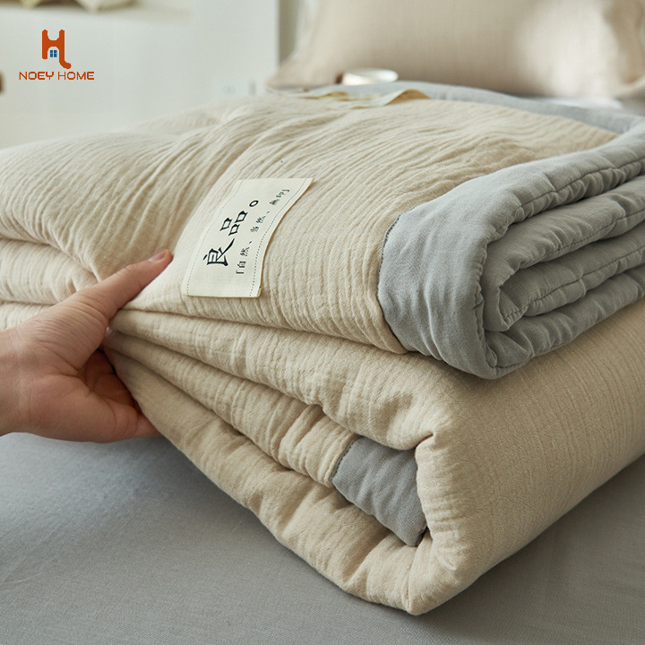 ผ้าฝ้าย 100% ญี่ปุ่นผ้าฝ้ายผ้านวมเส้นใยถั่วเหลืองผ้าห่มลงผ้านวมเส้นด้ายคู่ผ้านวมบาง 5 ฟุต 6 ฟุต 6.5 