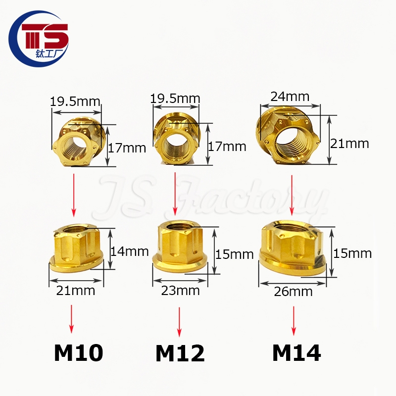 น็อตแกนหกเหลี่ยม ไทเทเนียมอัลลอยด์ สําหรับรถจักรยานยนต์ Ts M10 M12 M14 M14 M16 M18 M20 M24 ราคา ถูกที่สุด ดีลบีเคเค แกลเลอรีภาพที่ 4