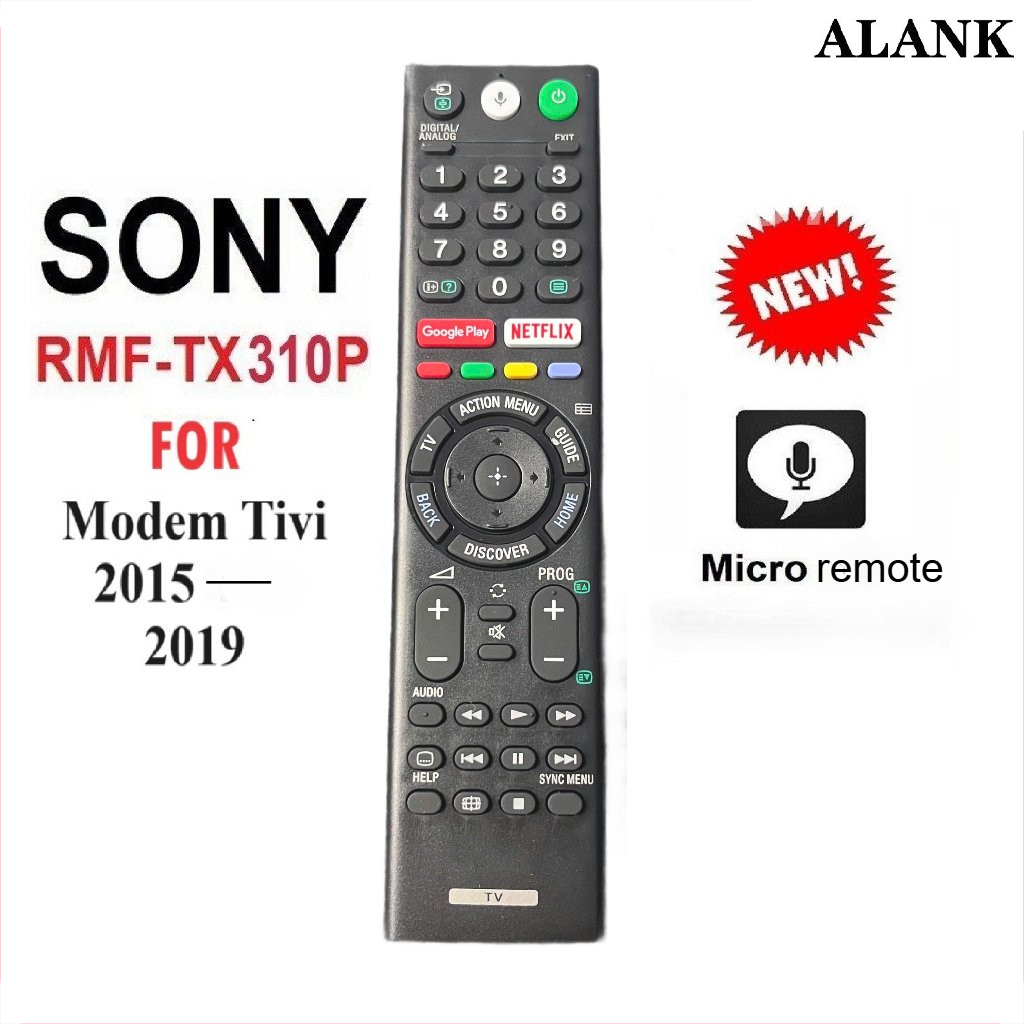 ALANK คำสั่งเสียง Remote รีโมททีวี SONY Smart TV RMF-TX310P รีโมท ของแท้ ใช้งานร่วมกับ 2015—2019