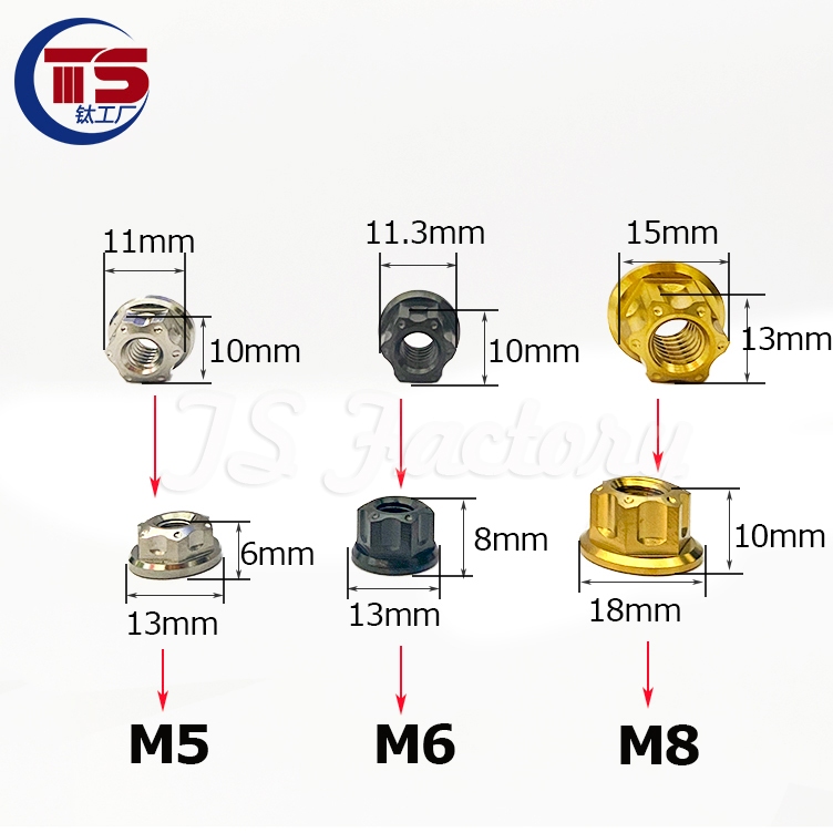 น็อตแกนหกเหลี่ยม ไทเทเนียมอัลลอยด์ สําหรับรถจักรยานยนต์ Ts M10 M12 M14 M14 M16 M18 M20 M24 ราคา ถูกที่สุด ดีลบีเคเค แกลเลอรีภาพที่ 3
