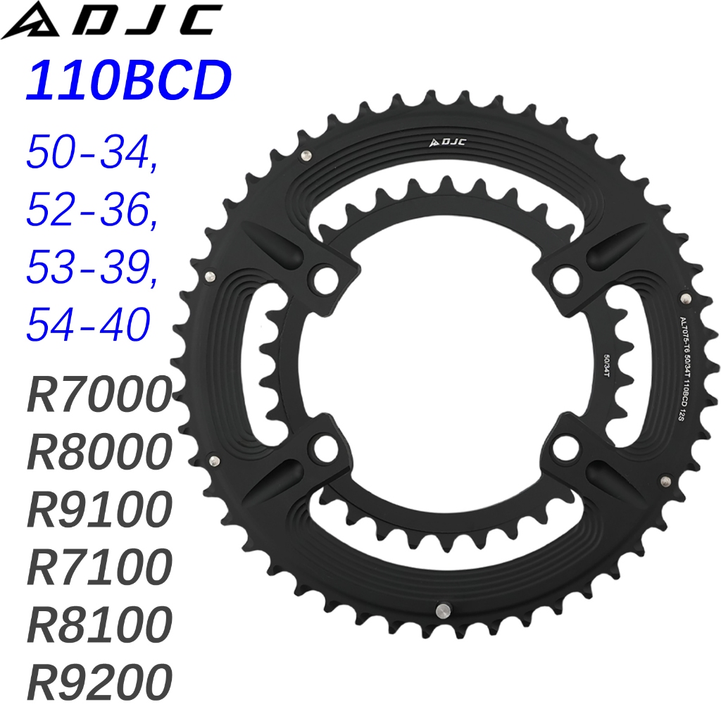 DJC Road Bike Chainring 110bcd 4 Bolts รูปไข่รอบ 2x Chainring คู่ 52 T 36 T 54 T 40 T สําหรับ Shiman