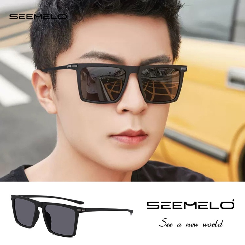 SEEMELO แว่นกันแดดผู้ชาย TAC แว่นตาขับรถโพลาไรซ์แว่นตากีฬากลางแจ้ง UV400 แว่นตาน้ําหนักเบา Clean Vision แว่นกันแดดขี่จักรยานขี่แว่นตาวิ่ง