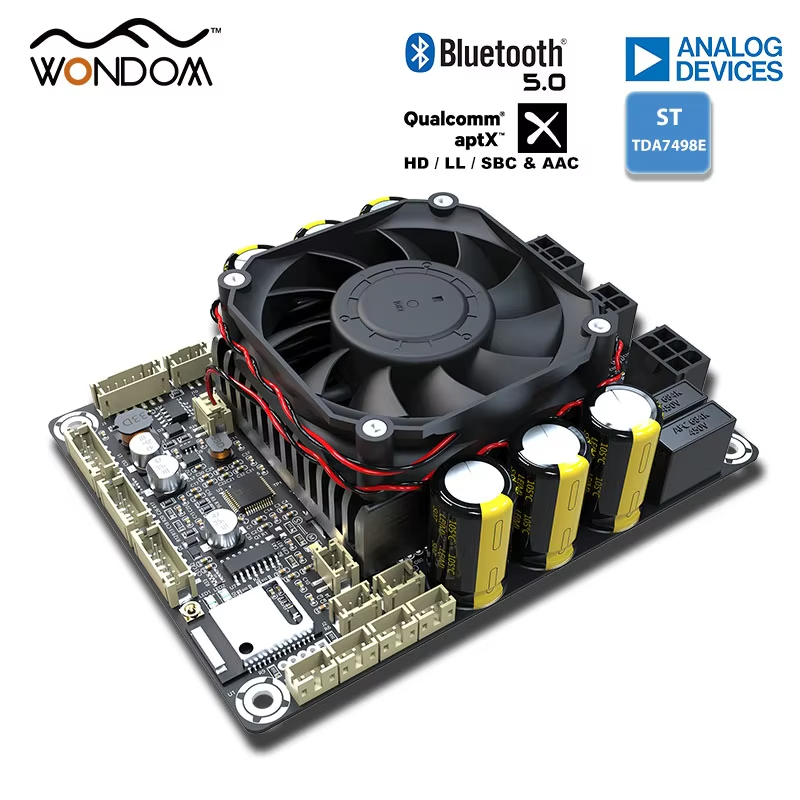 WONDOM 4x100W / 2x100W+1x 200W / 2x200W Class D เครื่องขยายเสียงพร้อม ADAU1701 DSP Bluetooth 5.0 4.0