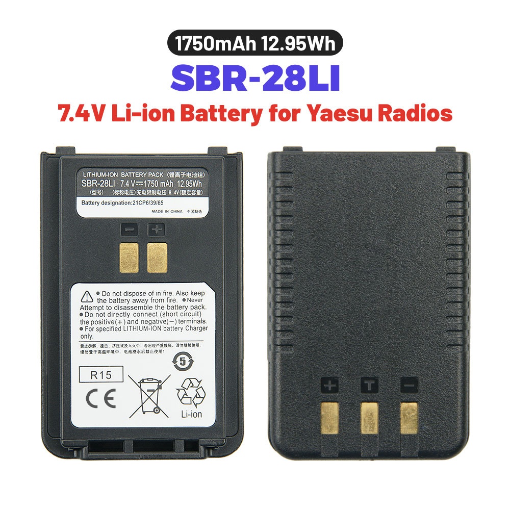 DC-1297.4V 1750mAh Yaesu SBR-28Li เปลี่ยนแบตเตอรี่สําหรับ Yaesu FT-4XR FT-4VR วิทยุสองทางแบตเตอรี่ลิ