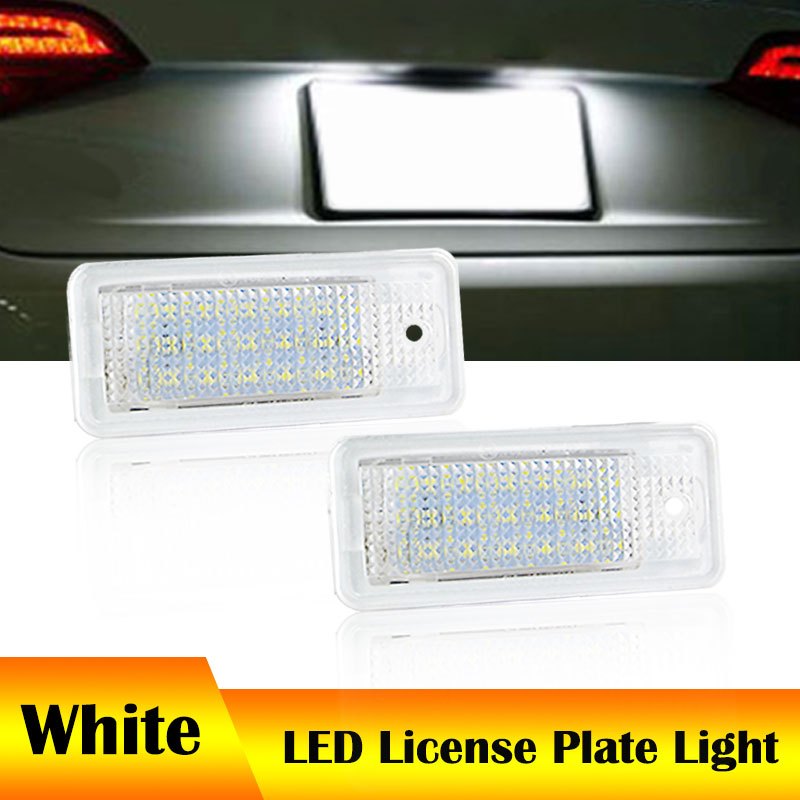 2PCS ด้านหลังรถ LED โคมไฟป้ายทะเบียนสำหรับ Audi A3 8P Cabriolet S3 A4 S4 RS4 b6 B7 A5 S5 8F Cabrio A