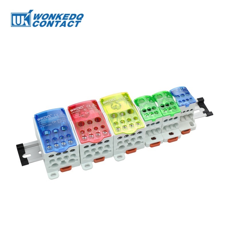 UKK Series Din Rail Unipolar Distribution Box 80A/125A/160A One Input Multi Output Terminal Block Po