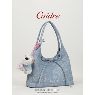 Caidre Tote Bag ผ้าใบยีนส์ เหมาะสำหรับการเดินทางและใช้งานประ…