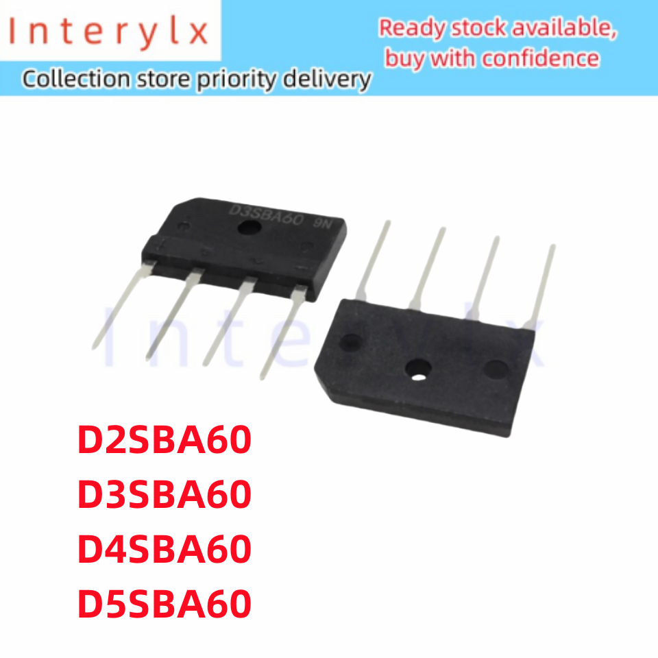 5 ชิ้น/ล็อตแบรนด์ใหม่ D2SBA60 D2SB60 D3SBA60 D4SBA60 D5SBA60 D5SB60 In-Line ZIP-4 Bridge Rectifier