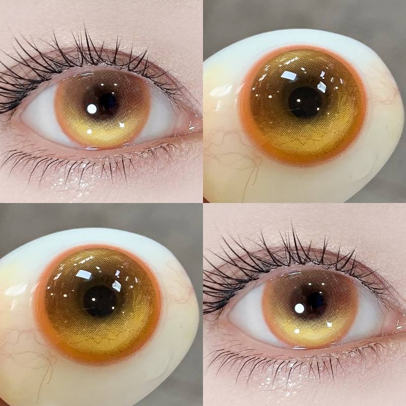 COD & เกรด:0 ~-8.002Pcs สีคอนแทคเลนส์ Eye Power สีน้ําตาลและทอง Softlens 14.5 มม.ฮาโลวีน Crazy คอสเพลย์คอนแทคเลนส์ WT40%