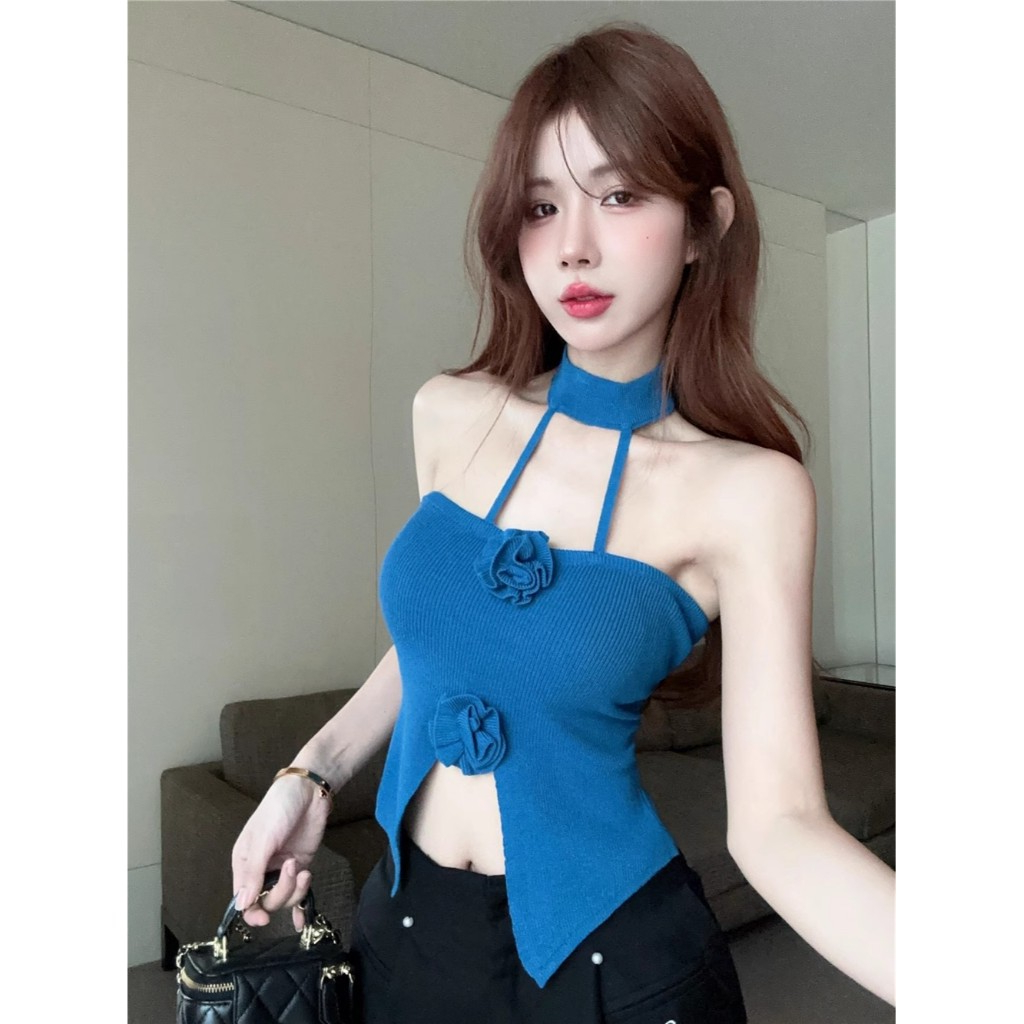 เสื้อกล้ามคล้องคอ Dopamine สําหรับผู้หญิงฤดูร้อนสไตล์ไทย