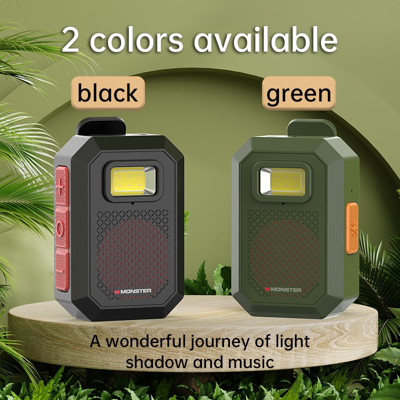 Monster X901 แบบพกพา ลำโพง มินิ สวมใส่ได้ การออกแบบด้วยแม่เหล็ก เบสเเน่น ไฟ LED สําหรับตั้งแคมป์ ท่องเที่ยว