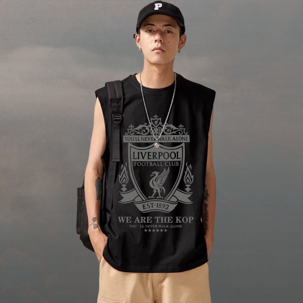 เสื้อแขนกุด Liverpool SleevelessT-shirt ผ้าCotton 100% ใส่สบาย ไม่หด ไม่ย้