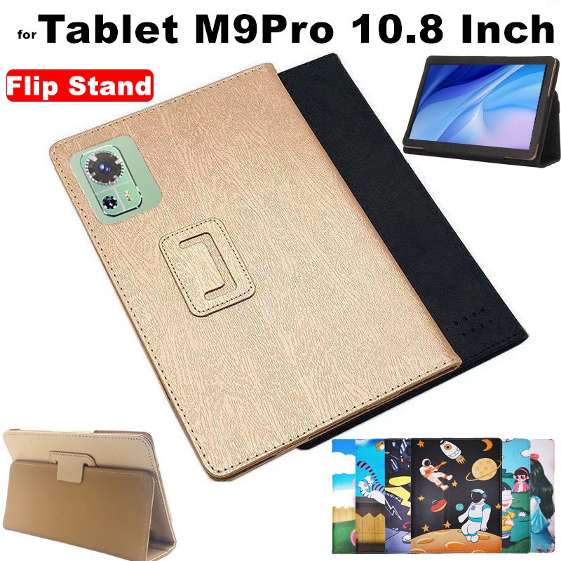 Flip Case for Tablet Galaxy Tab M9pro M9 Pro 10.8 Inch Silk Pattern Cover Flip Foldable Stand Full B
