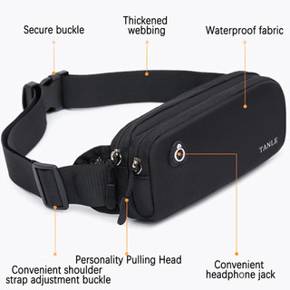 【Local shipping】Double layer pocket zipper outdoor sports waist bag, running waist bag, men's and women's crossbody bag, waist bag with adjustable shoulder strap,Students Bag