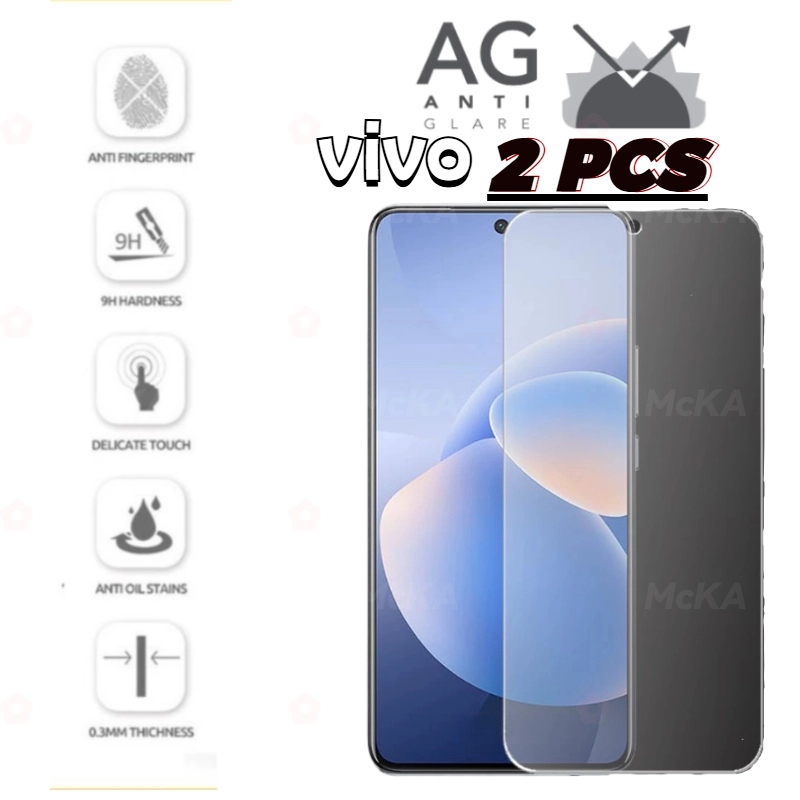 ฟิล์มกระจกนิรภัย 9H Matte สําหรับ VIVO Y03 Y18 Y28 Y17s Y27s Y27 Y100 Y36 Y16 Y02 Y02s Y02A Y35 Y22 Y15 Y01 Y33 Y20 V23 V27 V2 V2E 2 ชิ้น