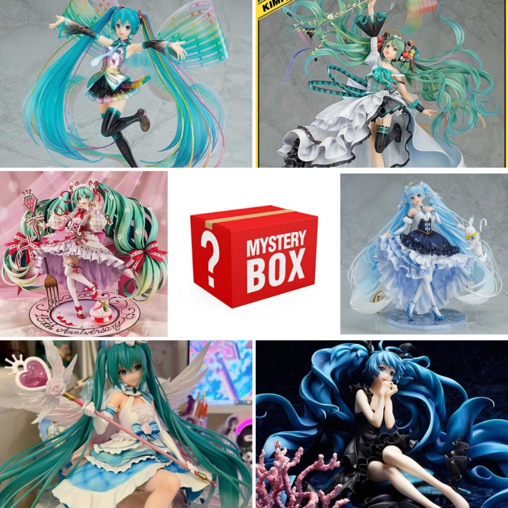 โมเดลฟิกเกอร์ Hatsune Miku Lucky Bag Mystery Box Angel Girl สําหรับตกแต่งโต๊ะทํางาน