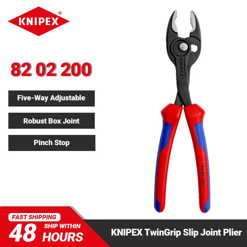 Knipex คีม  82 02 200 คีมข้อต่อกันลื่น TwinGrip แบบปรับได้พร้อม 268 กรัม