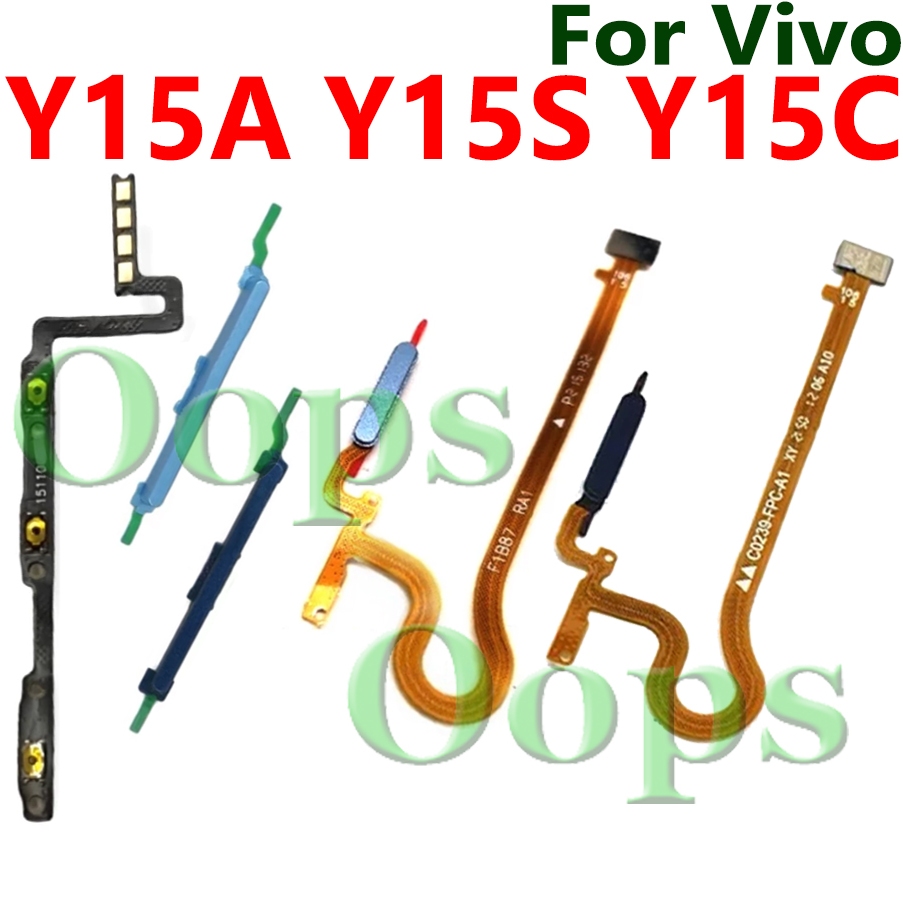 สําหรับ VIVO Y15A Y15S Y15C ปุ่มปรับระดับเสียงเปิดปิด Flex + ปุ่มบ้านเครื่องสแกนลายนิ้วมือเซ็นเซอร์กลับสายริบบิ้น