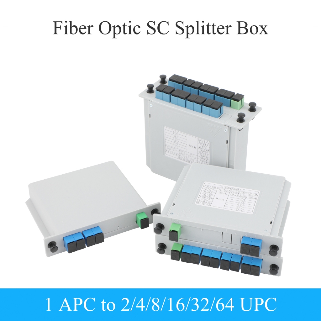 APC/SC to UPC/SC 1 ถึง 2/4/8/16/32/64 กล่องแยกไฟเบอร์ Plug-in สําหรับการสื่อสารไฟเบอร์ออปติก