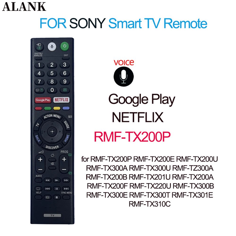 ALANK รีโมททีวี SONY สำหรับ SONY LCD LED Smart TV (ควบคุมด้วยเสียง) รุ่น RMT-TX200P, RMT-TX300P, RMF-TX300E