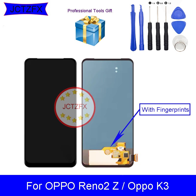 หน้าจอสัมผัส LCD สําหรับ Oppo Reno2 Z / Oppo K3 ชิ้นส่วนทดแทน LCD ด้านหน้า