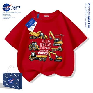 เสื้อยืดเด็ก NASA ผ้าฝ้ายนุ่ม ไซส์ใหญ่ ลายรถบรรทุกสุดเท่ ระบายอากาศดี ส่งด่วน 2 วัน